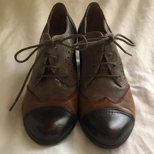 Brown & Gray Leather Booties | Size 39 EU/8.5 | Excellent condition!